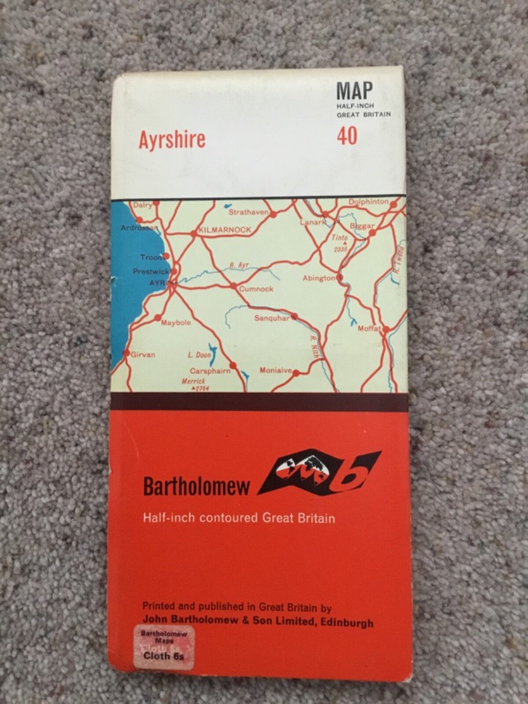 BARTHOLOMEW Half Inch Cloth Maps,20 to choose, Mostly SCOTLAND,Multibuy Discount