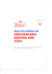 AA Travel Key to routes in Switzerland, Austria and Italy
