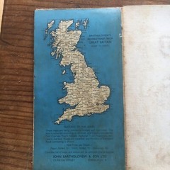 vintage Bartholomews cloth backed map of North Lancashire