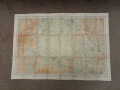 BARTHOLOMEWS CLOTH HALF-INCH CONTOURED MAP NORTH SHROPSHIRE SHEET 23 C1957