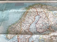 LARGE 1957 NATIONAL GEOGRAPHIC SOCIETY, EUROPE FOLDED MAP