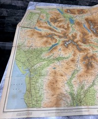 Vintage Bartholomew’s Cloth Map Of The Lake District