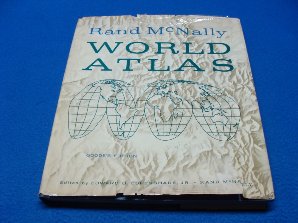 Vintage Rand McNally Goode’s World Atlas 12th Edition Revised 1968 Used