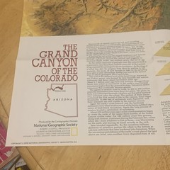 National Geographic Grand Canyon Of Colorado Map 1978 Arizona Folded Map