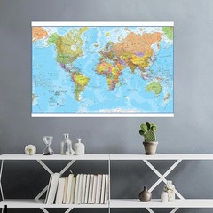 Accurate World Map Poster Educational Wall Art Print Geography Country Capital
