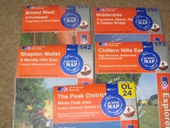 OS Ordnance Survey Explorer ACTIVE maps – laminated editions; vgc
