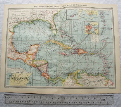 c1907 Harmsworth Plate No. 179-180 West Indies Industries & Communications