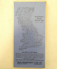 Bartholomew Half Inch Sheet Map on Linen No.15 Herts & Bucks 1946