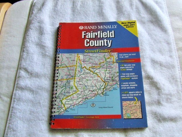 Rand McNally Fairfield County Connecticut Street FInder Atlas Spiral 2000