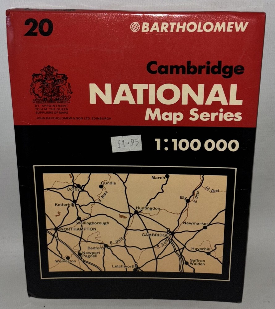 Bartholomew 1:100,000 National Map – Cambridge, Sheet 20 – 1980