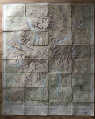 Large vintage Lake District Ordnance Survey map, folded, C.1959, 82cm x 100cm