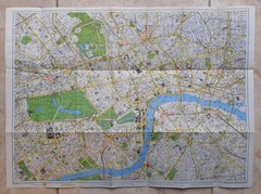 Vintage Geographia Map of LONDON 4.2 Inch to 1 Mile 1:15,000 1950s? Tube Bus Map