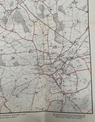 ORDNANCE SURVEY MAP WARWICKSHIRE FOOTPATHS for rambles Association 1937