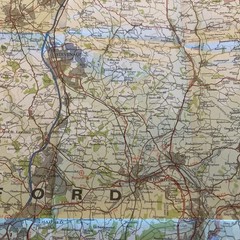 HERTS & BUCKS Bartholomew National Map Series No 15 1975 Watford Ware Baldock