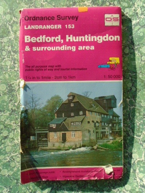 OS Ordnance Survey Landranger Sheet Map 153 Bedford Huntingdon 1988 0151G