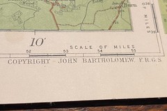 Vintage John Bartholomew Tourist & Cycling Cloth MAP UK Wales Harrogate Dales