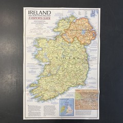 vintage 1981 April Ireland visitors National Geographic Map northern republic of