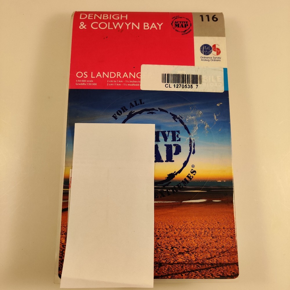 OS Landranger Map No. 116 – Denbigh & Colwyn Bay Active Map 2016 Edition