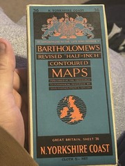 Vintage Bartholomew’s Half Inch Paper Map N. Yorkshire/S.York&Humber 33,36