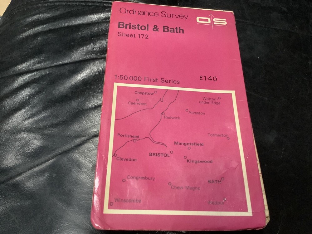 Ordnance Survey First Series Map 🗺️ Sheet 172: Bristol & Bath (1974).
