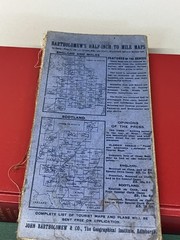 Antique 1924 Bartholomew’s 1/2 Inch to 1 Mile Cloth Map No 12 Central Perthshire