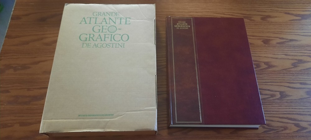 GRANDE ATLANTE GEOGRAFICO DE AGOSTINI COPERTINA MARRONE DELLA ENCICLOPEDIA GEDEA