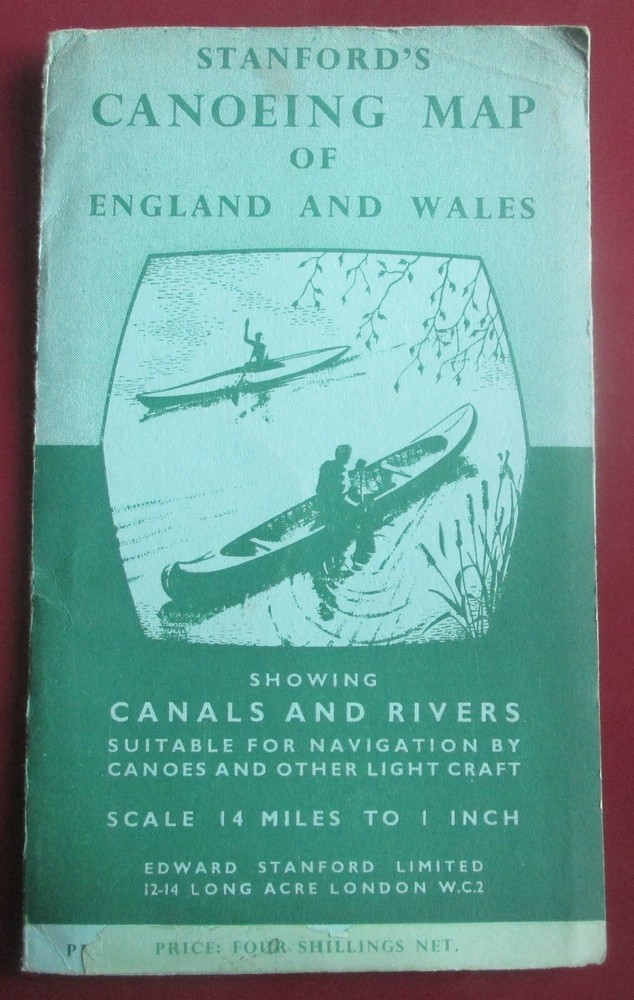 Stanford’s Canoeing Map Of England & Wales Canals Rivers For Canoes Light Craft