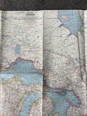 National Geographic Magazine Paper Map Of Central Canada 1963 Atlas Plate 24