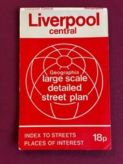 Liverpool Central travel map Great Britain Vacation Guide Street Map England 70s
