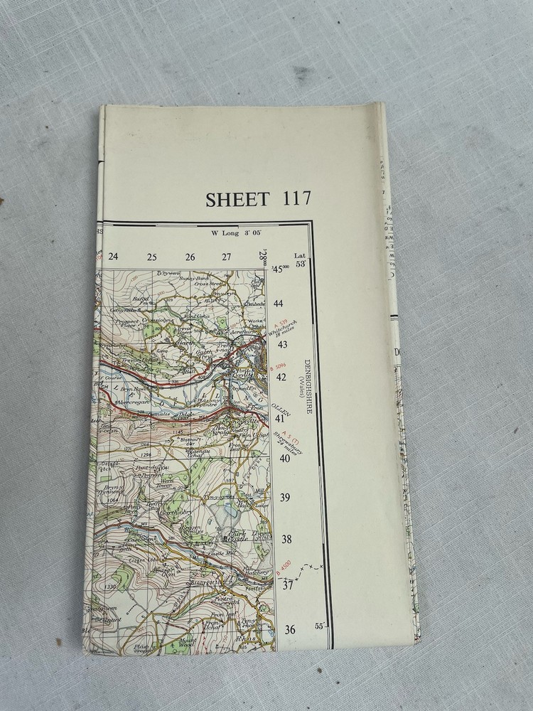 Vintage Ordnance Survey Map Sheet 117 Bala And Welshpool