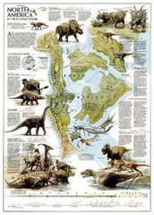Nat Geo Maps Dinosaurs of North America Map [Tubed] (Map) (UK IMPORT)