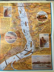 The Course of the Rhine from Mainz to Cologne A Relief Panorama Fold-out Map