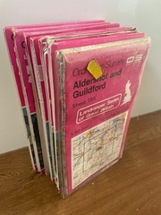 Job Lot 8 Vintage Ordnance Survey Maps Landranger 1:50000 London S. West Retro