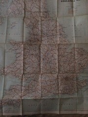 Bacon’s Motoring & Cycling Map Of England And Wales. Antique Map.