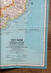 National Geographical maps (2) China, and Vietnam, 1960s vintage