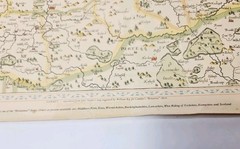 Vtg Reproduced Map of Surrey from John Norden’s Map Engraved William Kip 1610