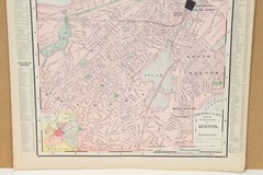 Boston City and Rhode Island Rand McNally 1898 Atlas of the World 14×11″