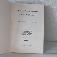 Nevada Utah Gem Atlas 3 Rd Edition 1989- By Robert Neil Johnson Rock Hunting