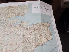Geographia Large Scale (Road Map of London to the Coast) Fold Up ,Old …B292