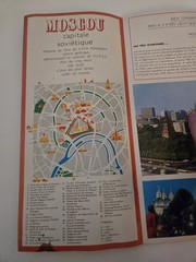 Vintage USSR Intourist Brochure – Moscou (French) 🇷🇺 Soviet Travel Guide + Map