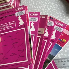Ordance Survey Map X35 Joblot Bundle Assorted Locations Used Highlighted