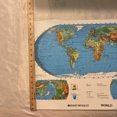 17″ x 22″ Rand McNally Markable Map of World and Outline Two-Sided Pre-owned