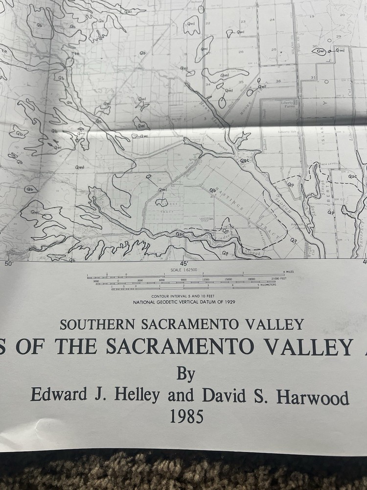 1985 USGS Geologic Map MF-1790 Sacramento Valley & Sierra Foothills 5 Sheets