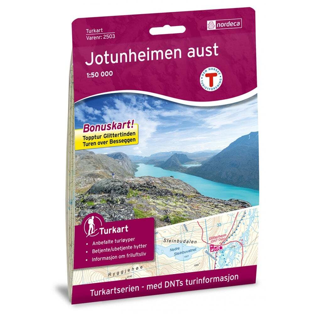 Norway Jotunheimen East Aust Tourist Map: 2503 hiking walking skiing 1:50K