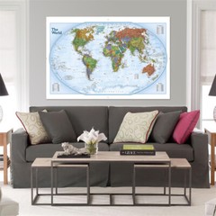 7x5ft 5x3ft Map of the World Country With City Art Poster Prints Home Wall Decor