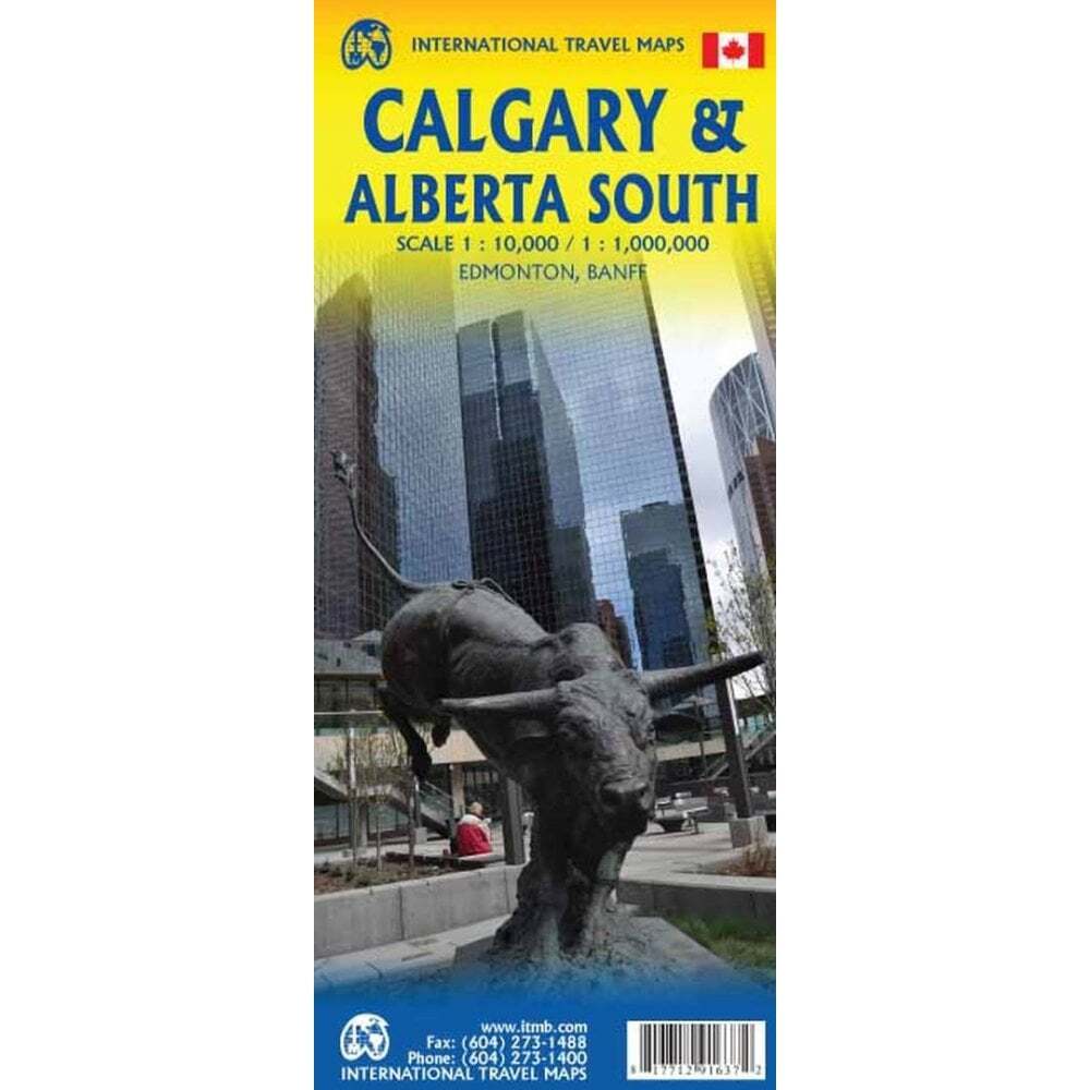 Canada 1:1,000,000 Calgary & Southern Alberta Travel Map inc. Calgary Street Map