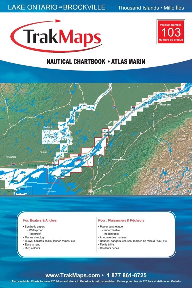 Thousand Islands: Lake Ontario to Brockville | Waterproof Chartbook | 12 x 18