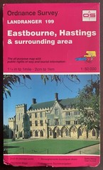 OS Ordnance Survey Landranger Map 1992, Sheet 199 – EASTBOURNE, HASTINGS & AREA