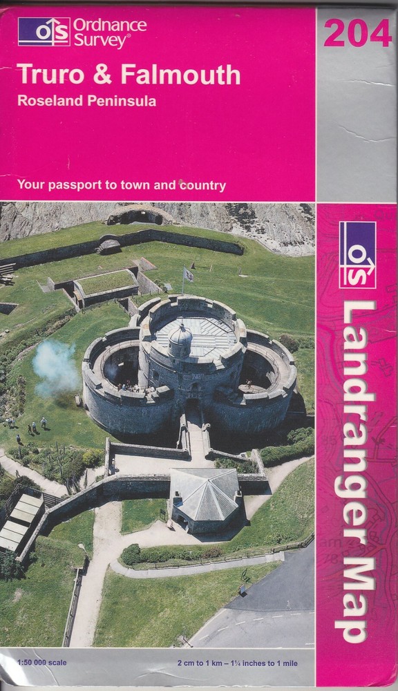 Ordnance Survey 1:50,000 Landranger Sheet 204 Truro and Falmouth