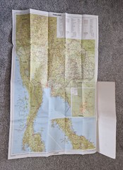 Vintage Bartholomew’s World Travel Map Thailand, Scale 1:1 500 000, 1987
